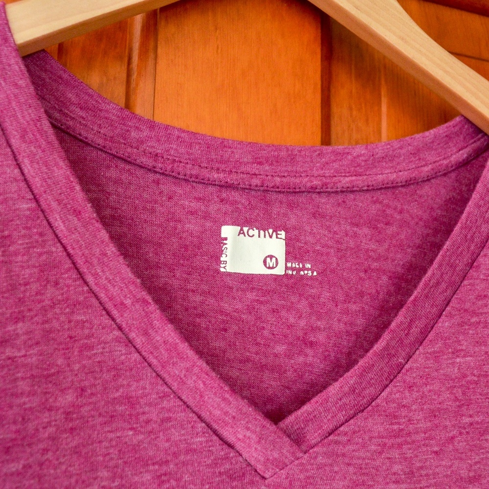 Berry V Neck Tee - Picture 3 of 3